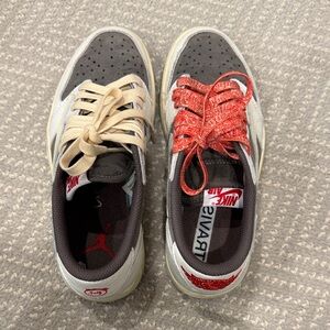 Nike Dual-Tone Sneakers with Red and Tan Laces